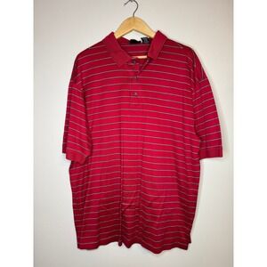 PING Collection Striped‎ Polo Shirt Mens XL Red Double Mercerized Cotton Golf